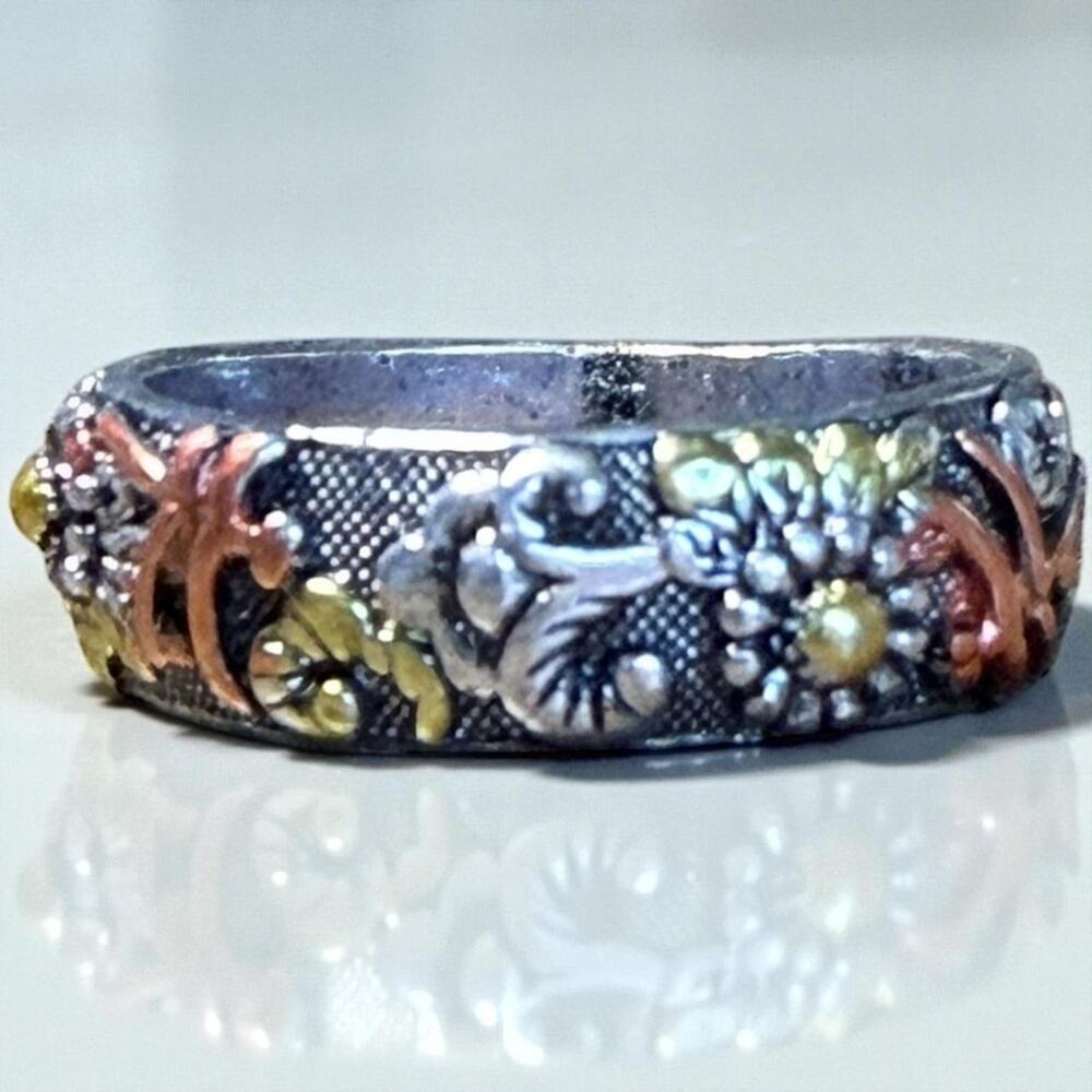 Dragonfly & Lotus Flower Silver Band New